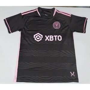 Inter Miami CF Soccer Jersey Mens Large Black Pink Excellent MLS XBTO Away Kit